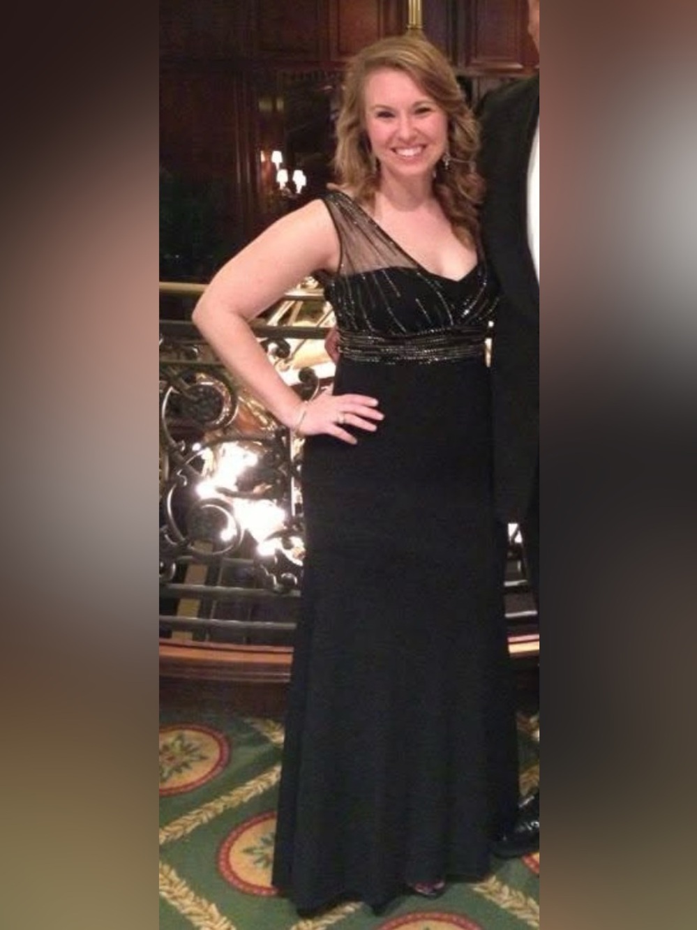 Niki Lavis Black Beaded V-Neck Maxi Dress